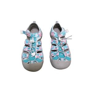 Keen Newport H2 Kids Sandals Size 5 Teal & Pink Camo Print Durable Rubber